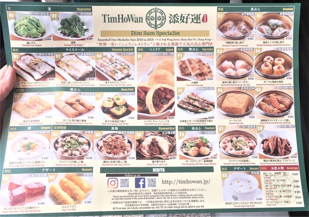 世界一安いミシュランレストラン「ティム・ホー・ワン(添好運 / Tim Ho Wan)」並んでいる間にメニューが配られます。