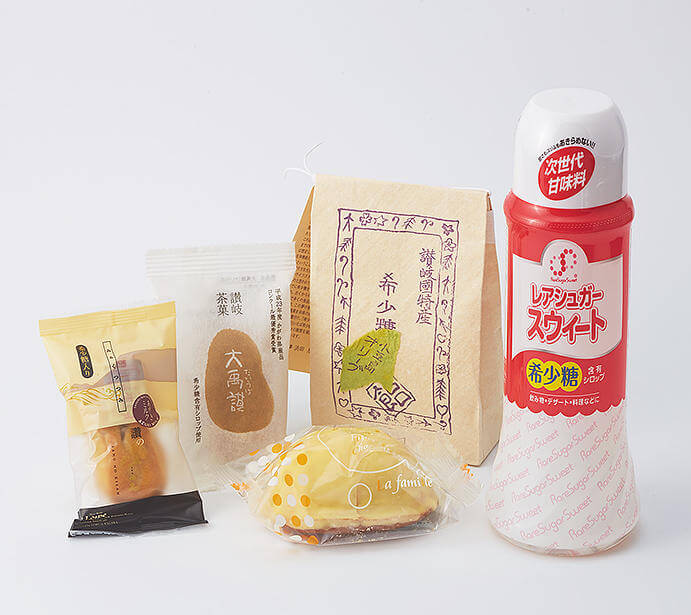 新橋の「せとうち旬彩館」で販売している香川県の希少糖関連商品。出典:せとうち旬彩館公式サイトより